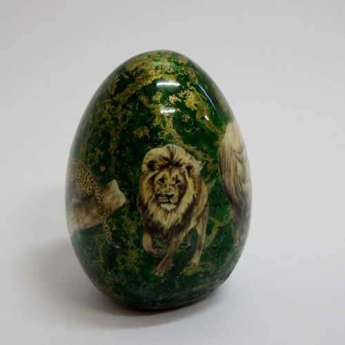 Big Five wildlife porcelain egg - @ CRAZY R1 start