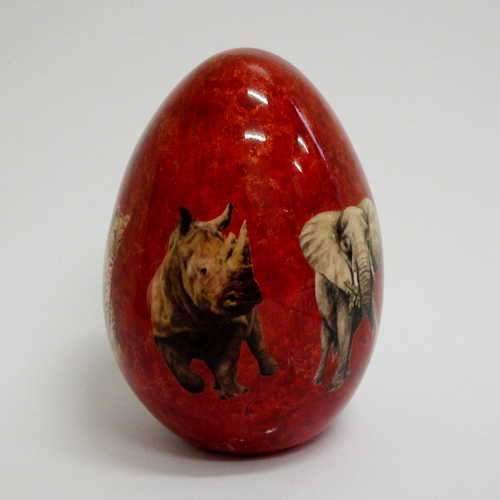 Big Five wildlife porcelain egg - @ CRAZY R1 start