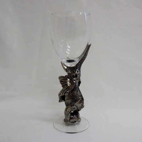 Elephant wine glass - African art