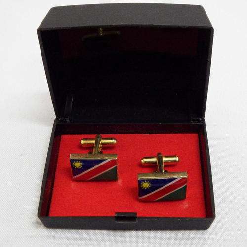 Namibia flag cufflinks in box
