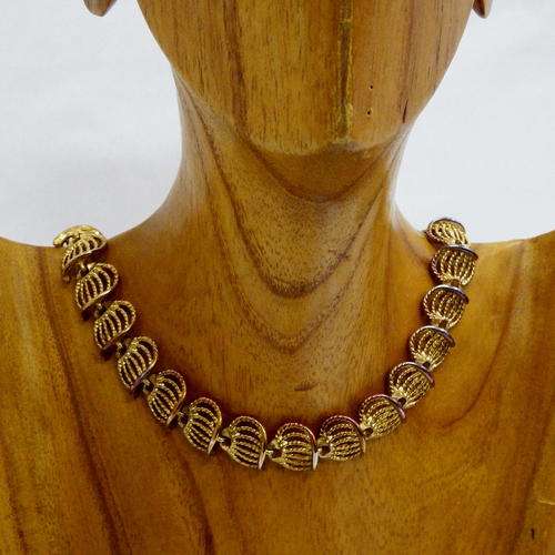 Vintage gold colour costume jewellery chocker necklace