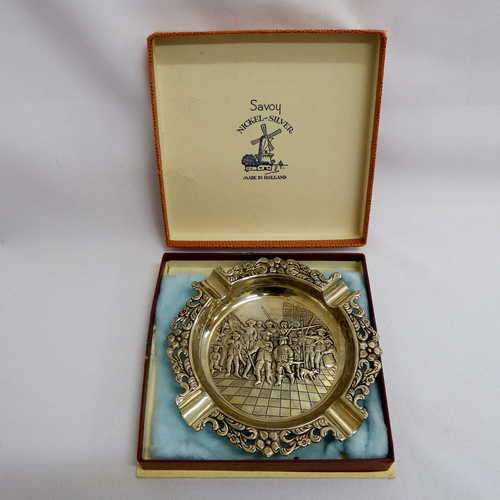 Savoy Nickel-Silver ashtray made in Holland - in original box