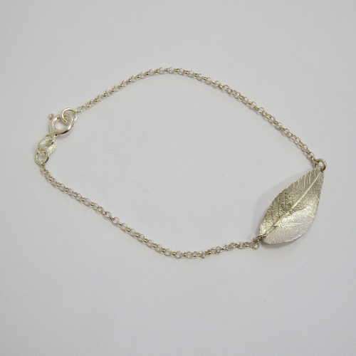Sterling Silver bracelet with silver leave