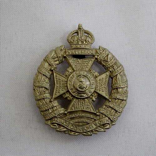 WW1 Prince Consort`s Own cap badge with slide - white metal