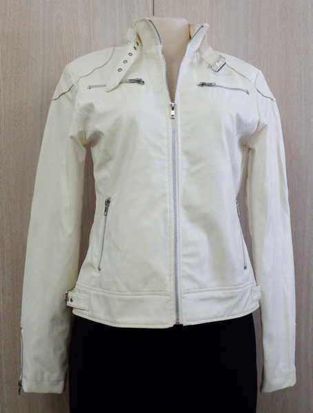 Identity white imitation leather jacket (Only worn once) - Size : 34
