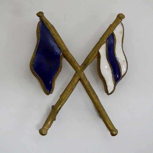 British Regimental signaller enamelled cap badge