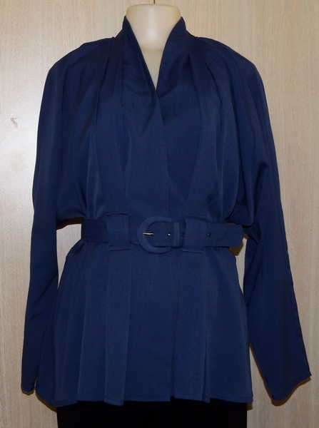 Navy blue long sleeve ladies jacket - Size : M