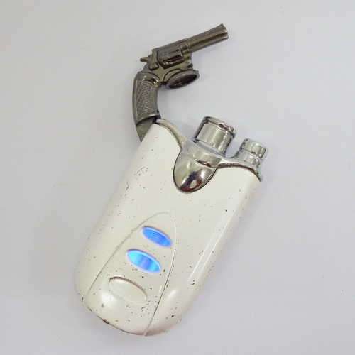 Vintage gun top piezo lighter with blue lights - not working