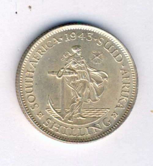 1943 SA Union uncirculated shilling