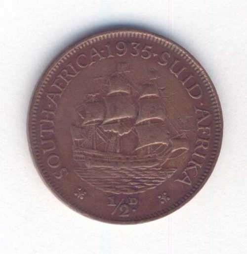 1935 SA Union half penny