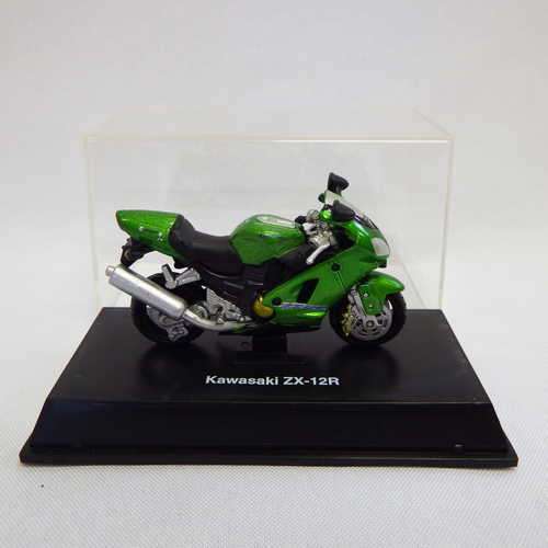 Miniature Kawasaki ZX - 12 R model motorcycle in case - NewRay