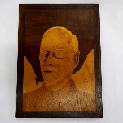 Wooden inlay artwork of Jan Smuts made by WW2 Italian prisoner of war