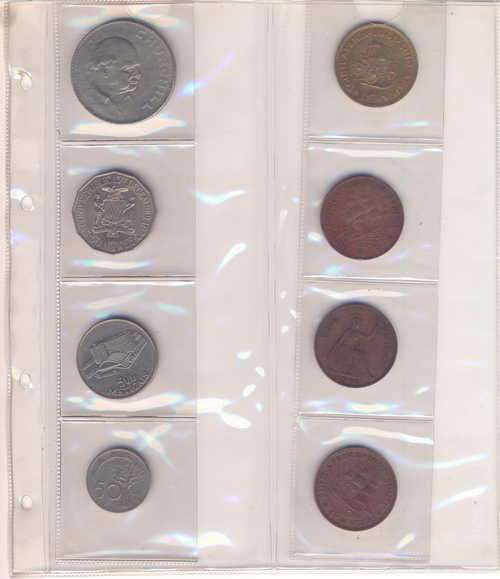 9 Page coin album filled with 168 various coins - as per scan (some duplicates)