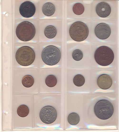 12 Page coin album filled with 232 various coins (some duplicates)