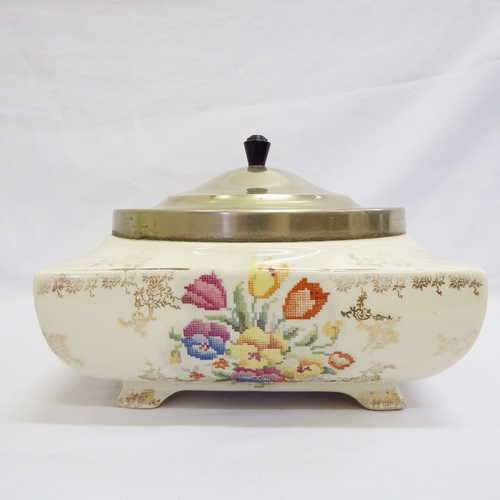 Lancaster England porcelain dish with lid - crack on side