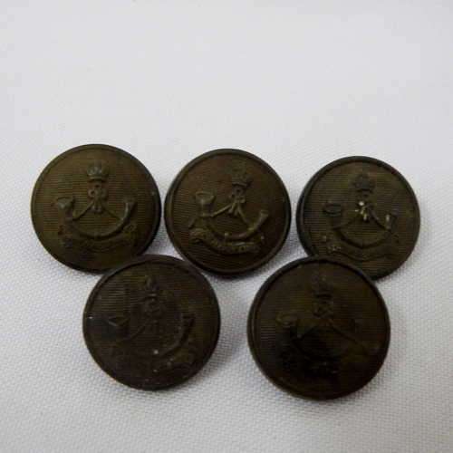 Lot of 5 King`s African Rifle black bakelite buttons