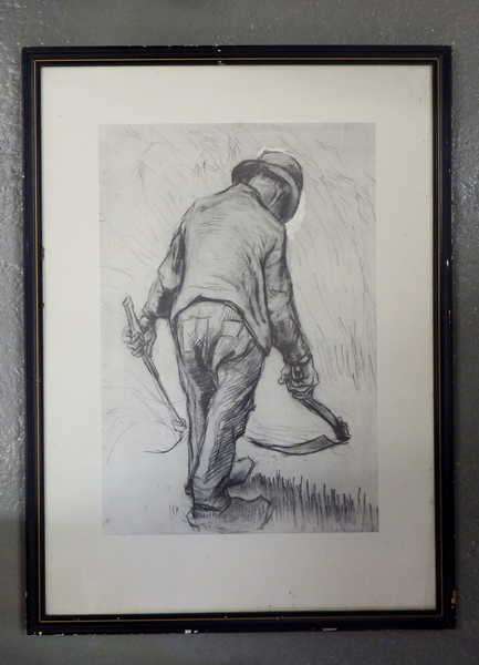 Framed print of a man reaping - @ CRAZY R1 start