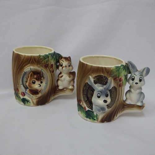 Pair of cute children's porcelain cups with animal handles - @ CRAZY R1 start