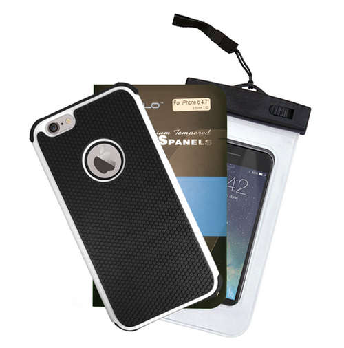 iPhone 6 /6S covers - Shock Proof Cover + Mocolo Screen Protector + Waterproof Pouch