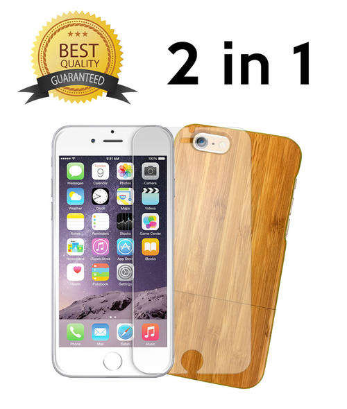 iPhone 6 cases - 2 in 1 Bamboo Case and Screen Protector