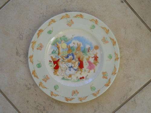 BUNNYKINS 20cm plate.Brand new.Bunny in pram scene.