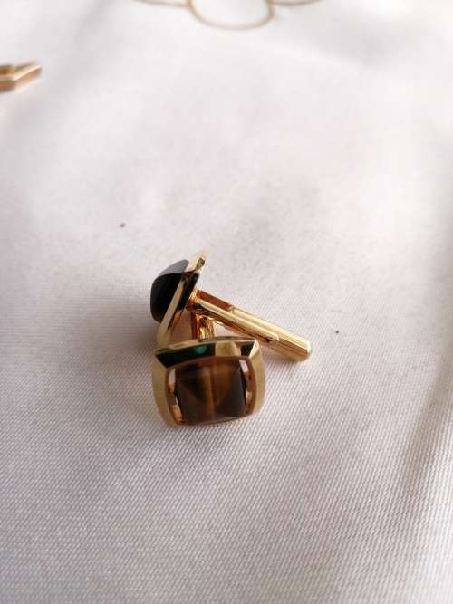 Tiger eye cufflinks 2 pairs