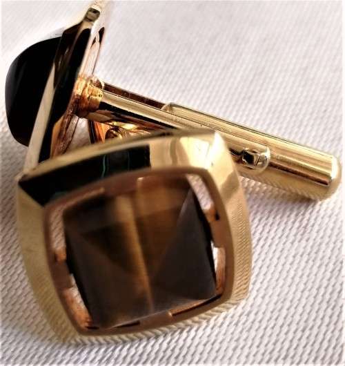 Tiger eye cufflinks 2 pairs