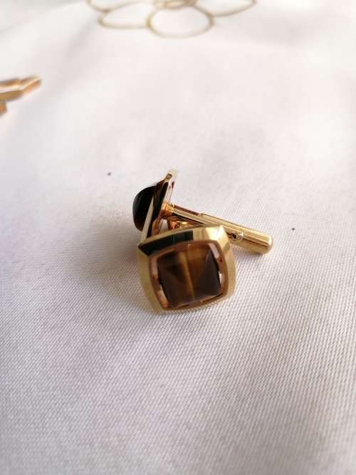 Tiger eye cufflinks 2 pairs