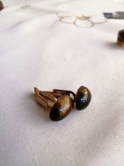 Tiger eye cufflinks 2 pairs