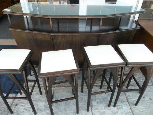 Art nouveau bar and 4 stools