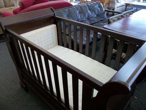 Mahogany sleigh cot