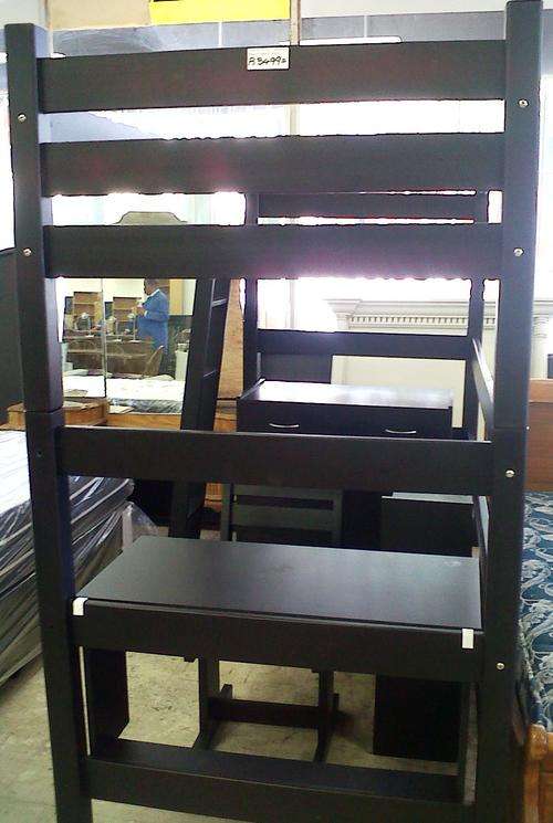Bunk bed with matching desk,chair,bookshelf and chest of drawers