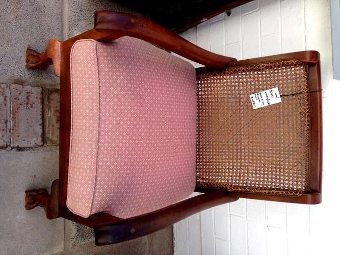 Ball and Claw Rattan Back Chair