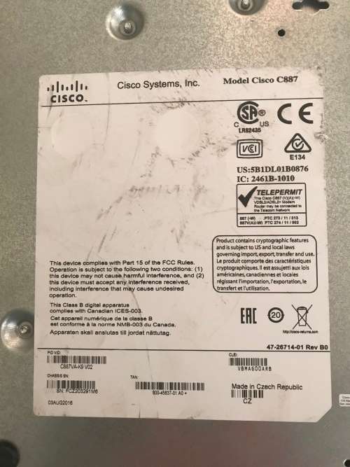 Cisco 887VA Integrated Services Router