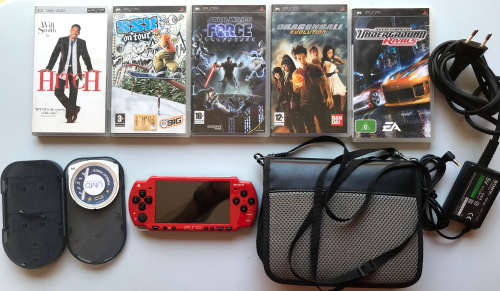 Sony PSP Slim console +Games & Movie + carry case + power supply good condition working