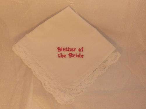 Novelty Mother of the Bride embroidered handkerchief