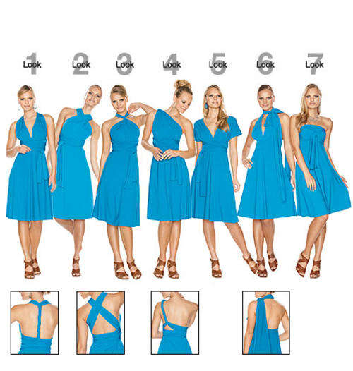 Bridesmaids Dress, Convertible Style - Short,  by Dream Day Couture
