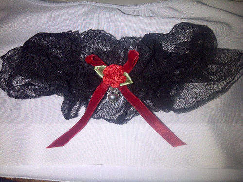 Black Lace Bridal Garter