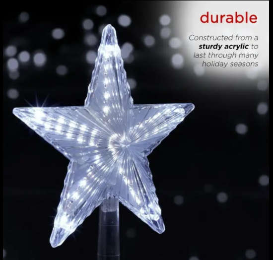Christmas Tree Top LED Star White 15cm