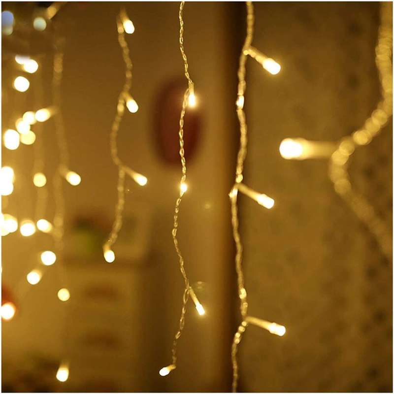 3M Across 50cm & 38cm LED Fairy  Curtain Light with Tail Plug  Extention Warm White