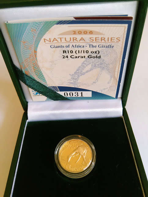 2006 Natura 1/10 oz Gold 24 Carat Gaints of Africa - The Giraffe