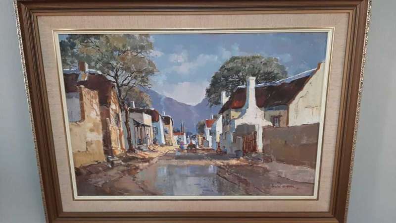 Framed oil painting
