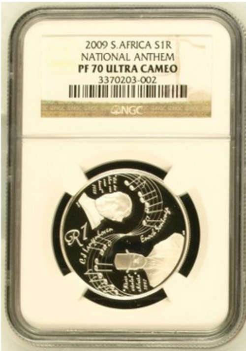 2009 SA Protea National Anthem R1 Silver NGC Proof 70 # PERFECT PROOF 70 # FUN ends FRIDAY 8pm #