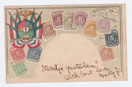 Transvaal Embossed Post Card with Stamps