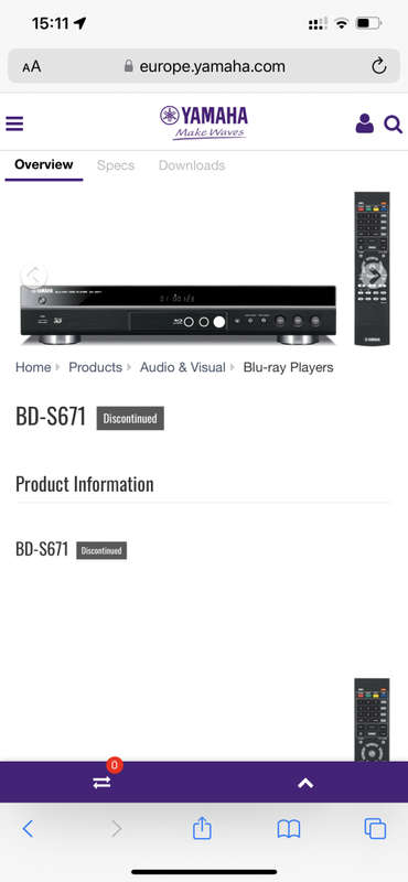 Yamaha bd s671 Blu-ray player + 10bd discs