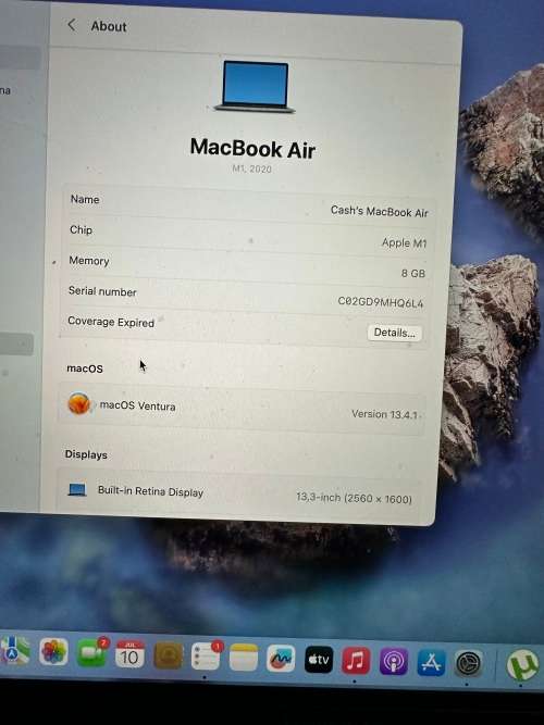 Apple MacBook Air 13` 2020 M1 (battery count 32)
