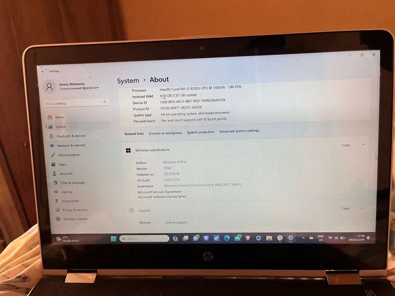 HP  Pavillion X360 14inch i5 8th Gen (please read add)