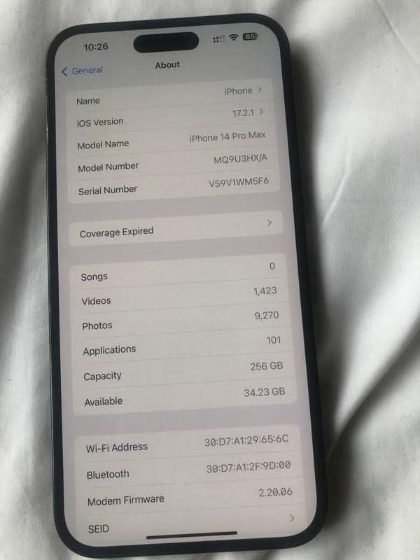 iPhone 14 Pro Max 256GB (FREE UAG CASE)
