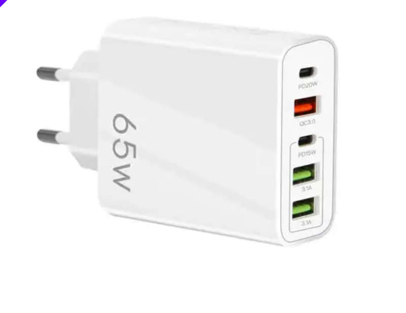 USB C Wall Charger 65W 5 Port Fast Charging Block USB C Charger