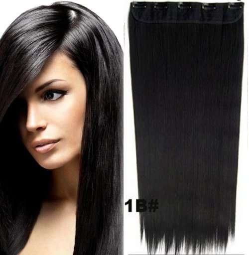 High Quality Heat Resistant washable hair extensions  #1B Natural Black